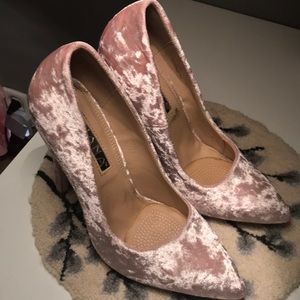 Blush Velvet Pumps  (Read Description!)